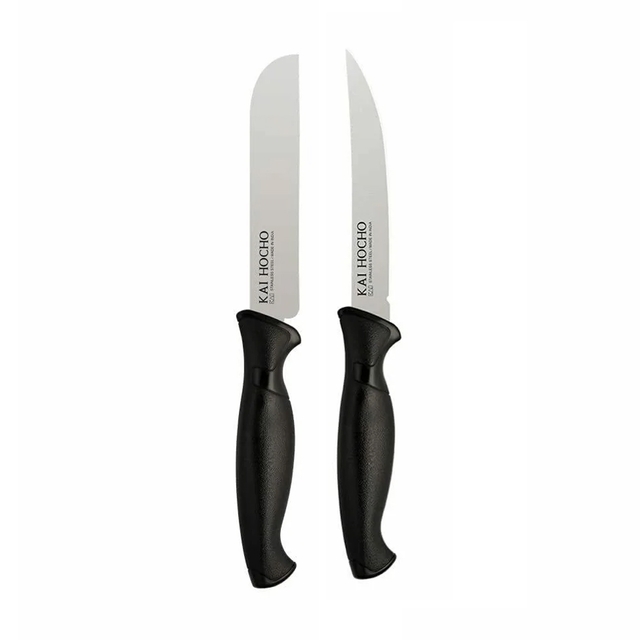 Kai Stainless Steel Kitchen and Vegetable Knife Plain Blade Set, 2-Piece,