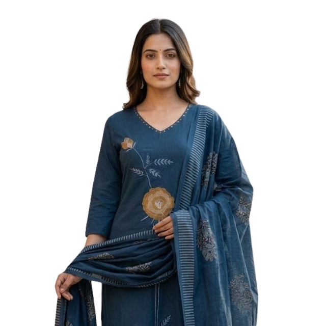 Women Embroidered Regular Zardozi Pure Silk Kurta with Trousers & With Dupatta(3 Set of Piece)