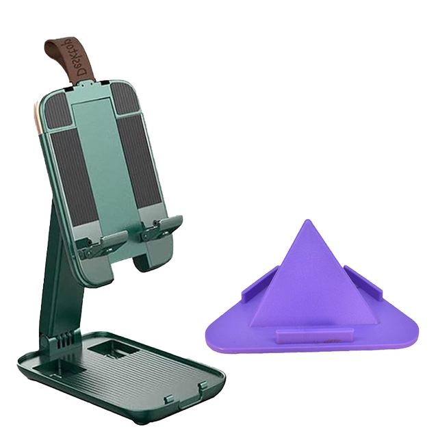 IVON Cell Phone Stand, Portable Fully Foldable Cell Phone Holder,Buy Get Stylish Pyramid Shape Mobile Holder Free