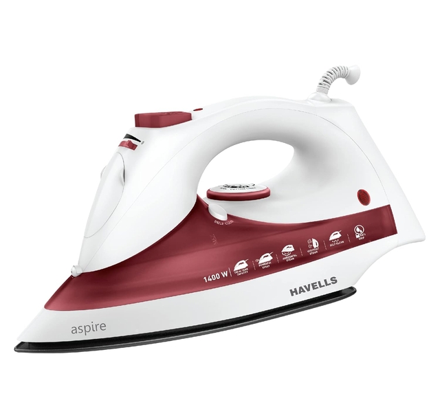 Havells ABS Aspire 1400 Watt Steam Iron Press With Precision Tip Sole Plate,