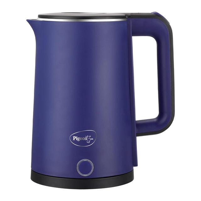 Pigeon by Stovekraft Evoke Electric Kettle with Stainless Steel Body, 1.8 litre, used for boiling Water, making tea and coffee, instant noodles, soup etc. (Blue)