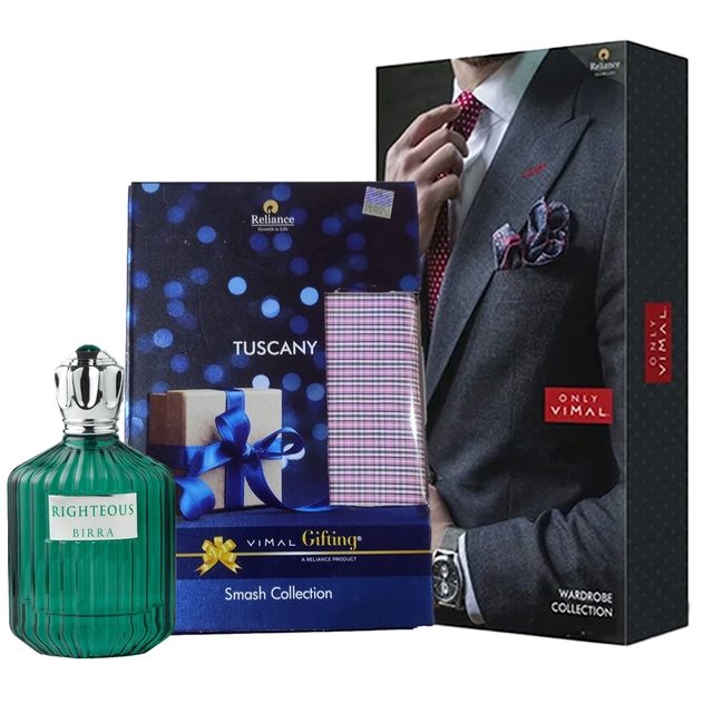 Vimal Insignia - 1 pc Vimal Gifting Tuscany [Smash Collection] - 1 pc Birra Men's Righteous  Perfume - 100 ml - 1 pc