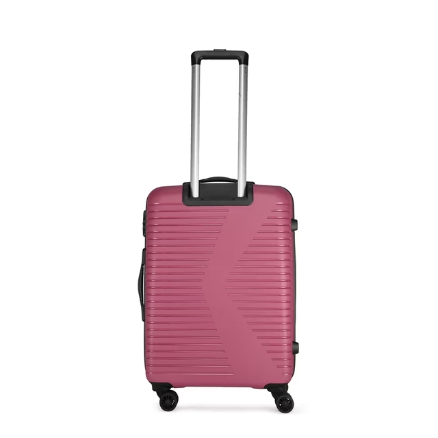 Hard Body  Luggage 4 Wheels - Polypropylene, 360 Degree Wheeling Trolley For Travel Medium 64cm - Pink