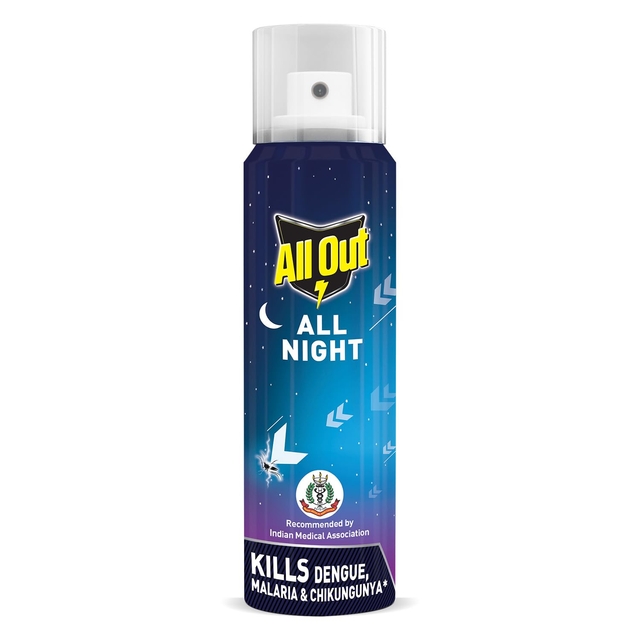 All Out All Night Mosquito And Fly Spray (30Ml, Blue),