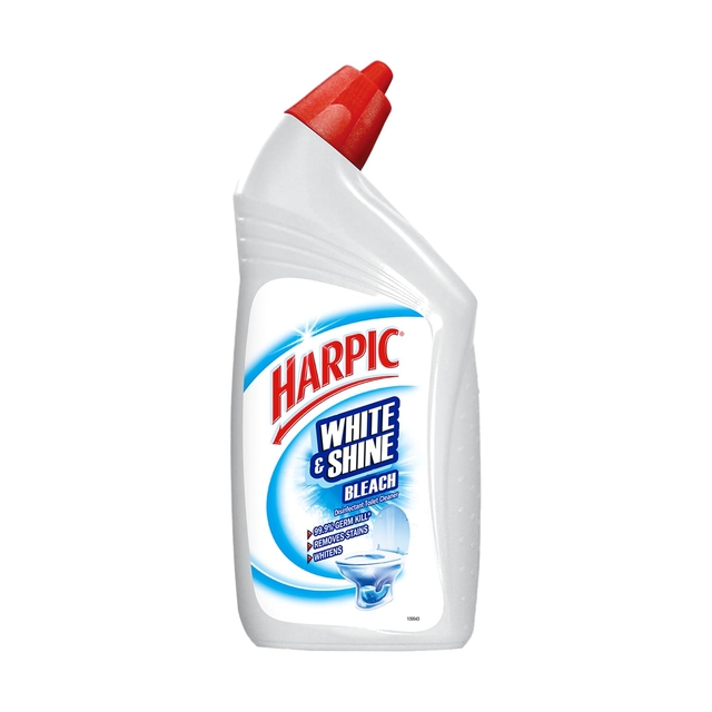 Harpic 500 ml, White and Shine Disinfectant Toilet Cleaner Bleach Liquid