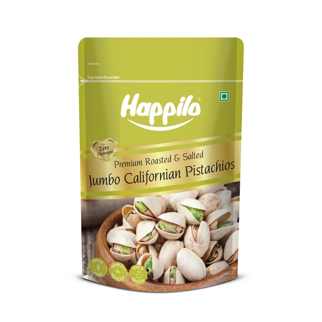 Happilo Premium California Roasted & Salted Pistachios 200 g | Pista Dry Fruit | Tasty & Healthy | High in Protein & Dietary Fiber | Gluten Free & Low Calorie Nuts