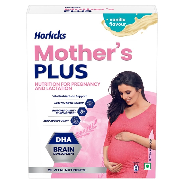 Horlicks Mother's Plus Vanilla Nutrition Drink 400g BIB| For Pregnancy & Lactation with Proteins for Healthy Birth Weight - No Added Sugar