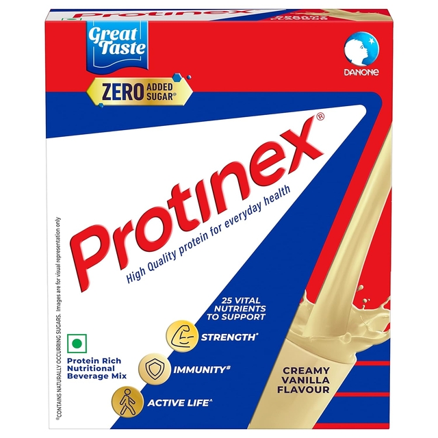 Protinex Health Supplement And Nutritional Protein Mix For Adults - (Creamy Vanilla Flavor, 250 Gms, BIB) with 25 Vital Nutrients to Support Strength, Immunity & Active Life