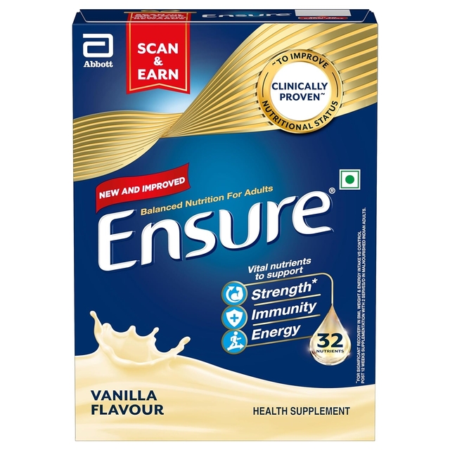 Ensure Complete, Balanced Nutrition Drink For Adults With Nutri Strength Complex (Vanilla Flavour) Box 400g/375g (weight may vary)