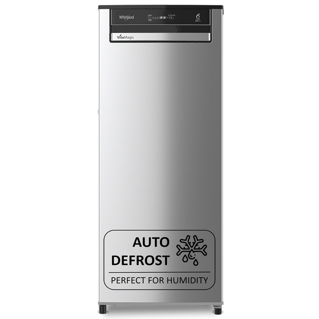 Whirlpool 192 L 3 Star Vitamagic PRO Frost Free Direct-Cool Single Door Refrigerator (215 VITAMAGIC PRO PRM 3S MAGNUM STEEL-Z Fridge, Silver, Auto Defrost Technology, 2024 Model)