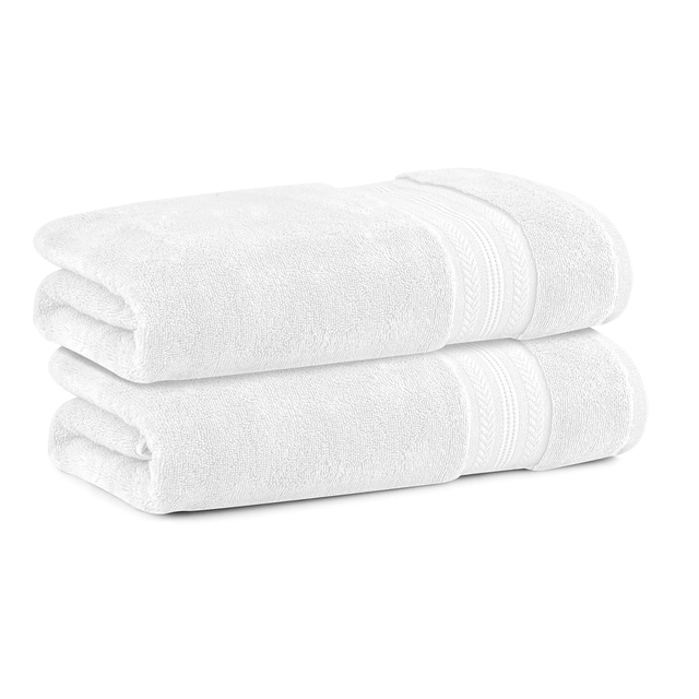 100% Cotton Bath Towel Pack of 2 , Large Size , Super Soft , Swimming & Bathing , White