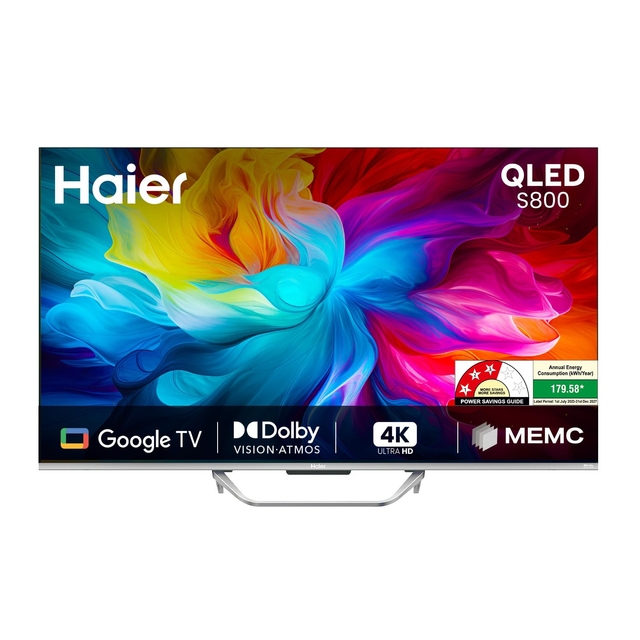 Haier 139 cm (55) S800 Series 4K Ultra HD Smart QLED Google TV 55S800QT-P (Grey)