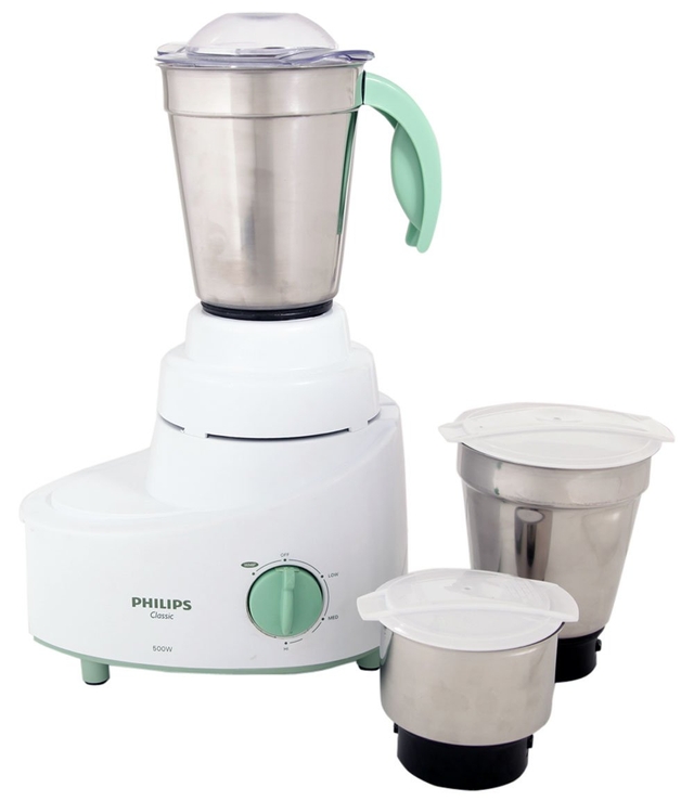 Philips HL1606 500-Watt Mixer Grinder with 3 Jars (Green)