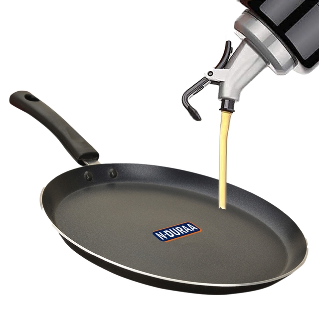 N-Duraa Non-Stick Concave Tawa 250mm with oil dispenser combo