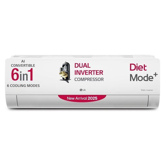 LG 1.5 Ton 3 Star DUAL Inverter Split AC (Copper, AI Convertible 6-in-1, VIRAAT Mode, Diet Mode+, Faster Cooling & Energy Saving, HD Filter with Anti-Virus Protection, US-Q18JNXE, White)