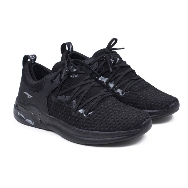 Asian Brand Men's Creta-12 Laced Sports Shoes (F.Black)
