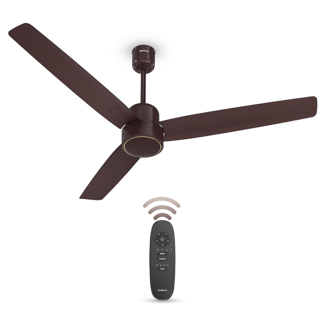 Havells 1200mm FAB BLDC Ceiling Fan | Remote Controlled, High Air Delivery Fan, 5 Star Rated | Upto 60% Energy Saving, 2 Year Warranty (Brown)