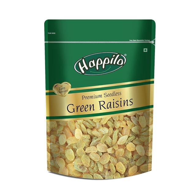 Happilo Premium Seedless Green Raisins, 250g