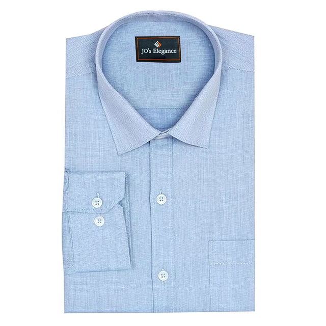 JO'S Elegance Men's Solid Cotton Rich Formal Shirt | Plain | Full Sleeve-Regular Fit