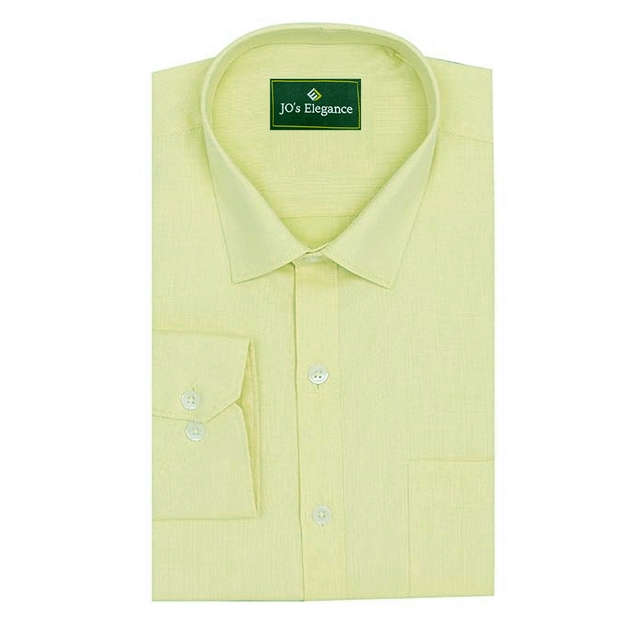 JO'S Elegance Men's Solid Cotton Rich Formal Shirt | Plain | Full Sleeve-Regular Fit