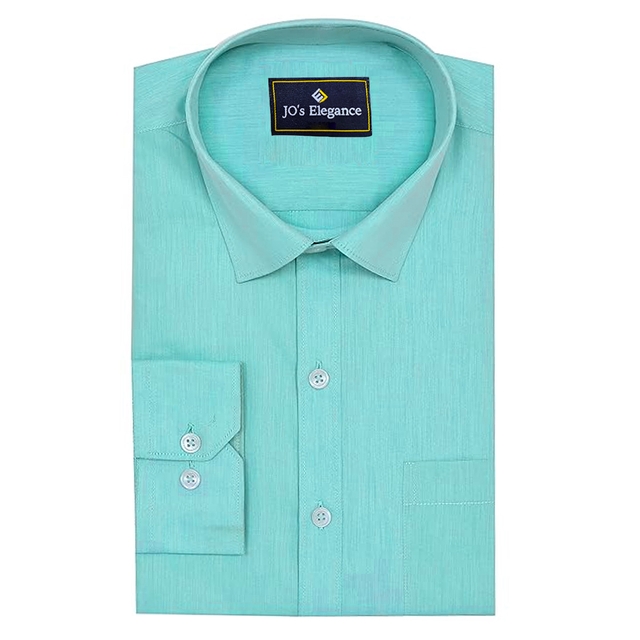JO'S Elegance Men's Solid Cotton Rich Formal Shirt | Plain | Full Sleeve-Regular Fit
