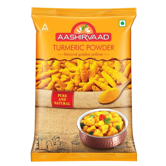 Aashirvaad Turmeric Powder, 500g, Natural Golden Turmeric Powder with No Added Flavours and Colours