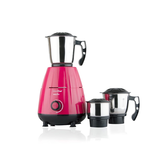 Greenchef Melon 600 Watts Mixer Grinder with 3 Stainless Steel Jars for wet grinding and Dry Grinding