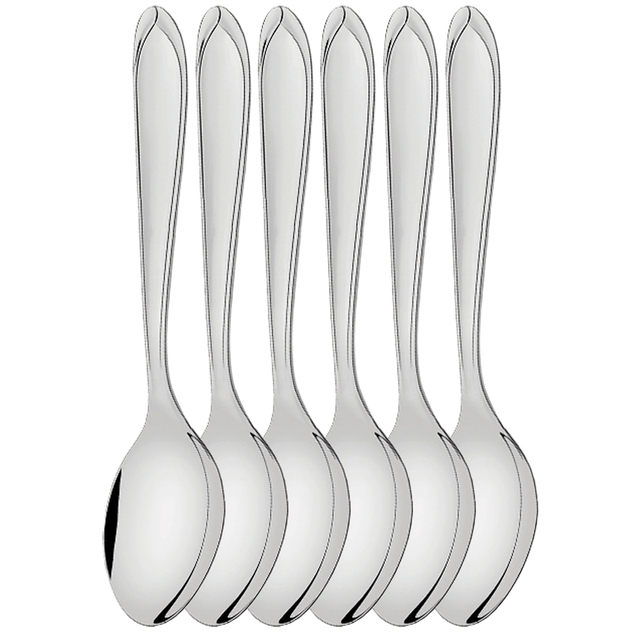 6 PCS Spoons, Mini Stainless Steel Coffee Spoons, Sliver,