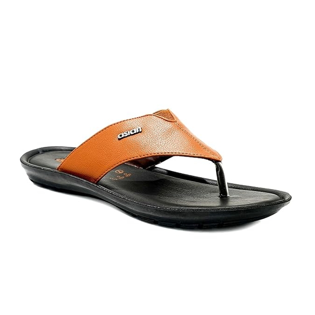 ASIAN Men's Casual Walking Daily Used Flip-Flop & Slipper with Lightweight Design Chappal For Men's & Boy's(7715 TAN)