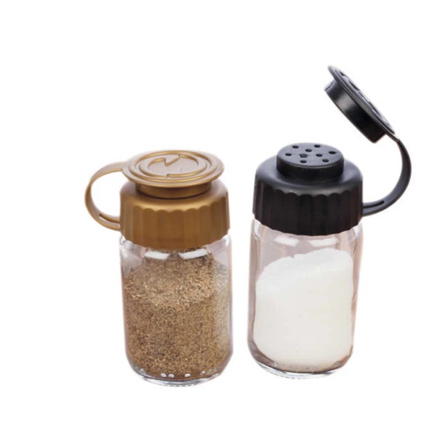 Signoraware TIK Tok Spice Shaker Glass (Set of 2) 75ml Each, Black