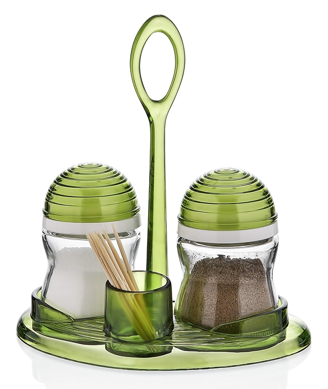 Signoraware Twins Salt n Spice Shaker Glass (Set of 2) 75 ml Each, Green