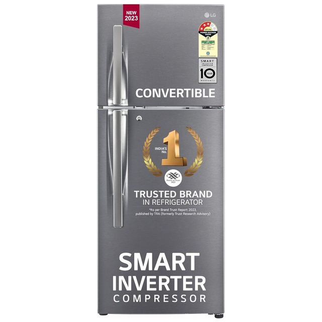 LG 240 L 3 Frost-Free Smart Inverter Double Door Refrigerator ( GL-S292RDSX, Dazzle Steel, Convertible & Multi Air Flow Cooling)