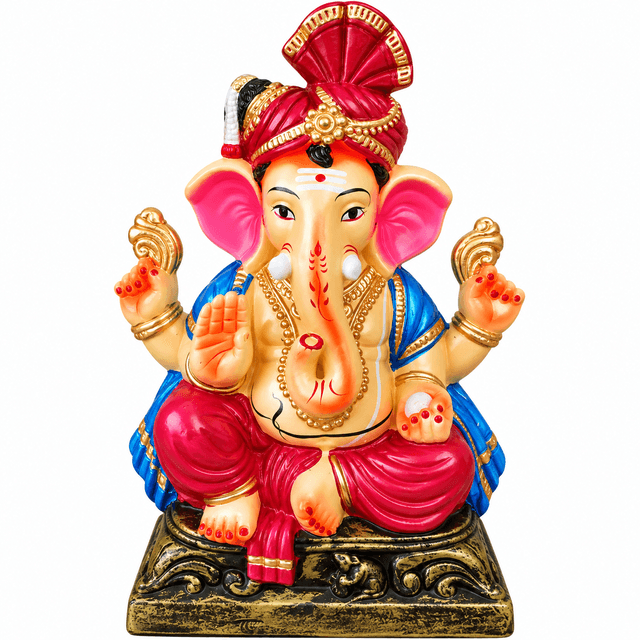 CLAY GANESHA, 100% ECO-FRIENDLY CLAY GANESHA IDOL, Size: 1 Feet