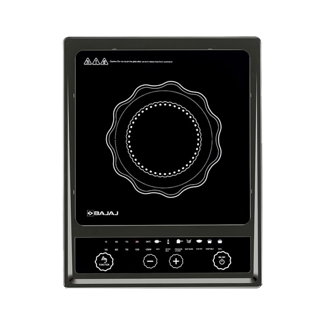 Bajaj Splendid 140TS 1400W Induction Cooktop with Tact Switch (Black/Silver)