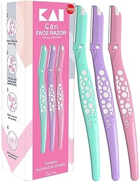 Kai Veitnam Can-Bubble Face Razor for Women/Face Trimmer For Women/Multi Color (Pack of 3)