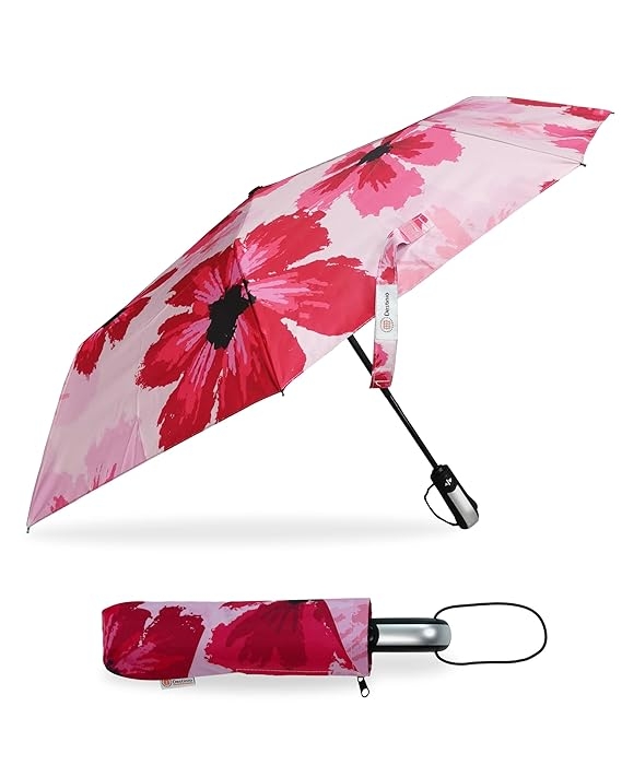 Destinio Umbrella for Women -3 Fold, UV Coated, Auto Open Close- Printed Design Umberallas for Ladies, Girls and Men