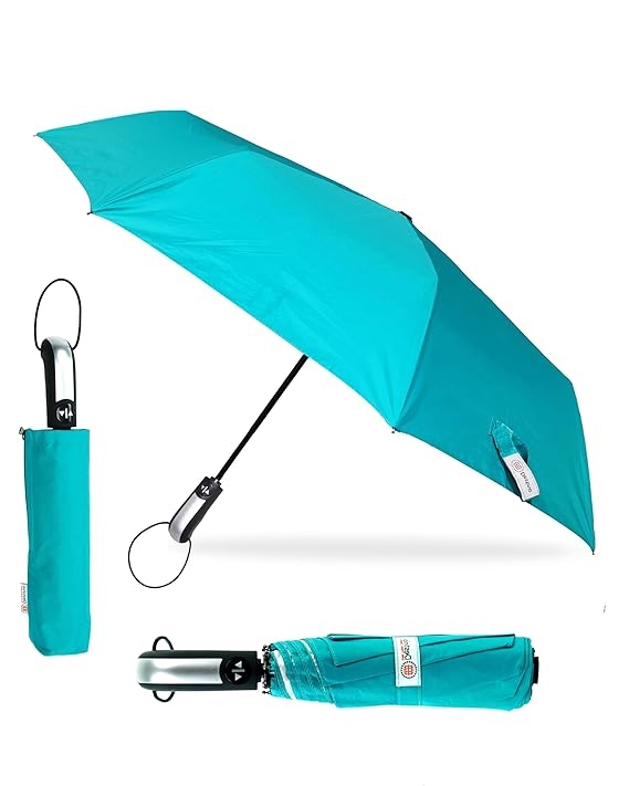 Destinio Umbrella for Men - Automatic Large Size Foldable Umbrella with Travel Cover for Man and women - 3 fold Windproof umbrella