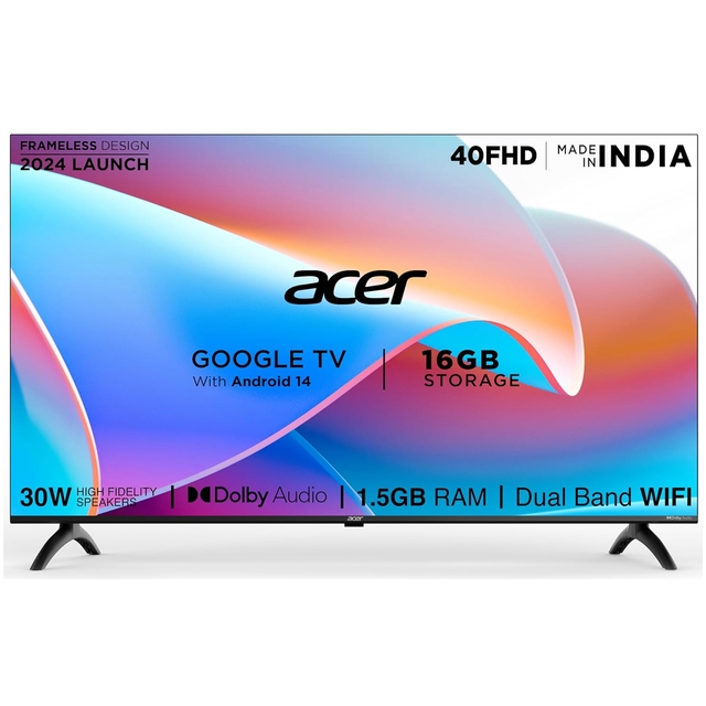 acer 100 cm (40 inches) I Pro Series Full HD Smart LED Google TV AR40FDIGU2841AT (Black)