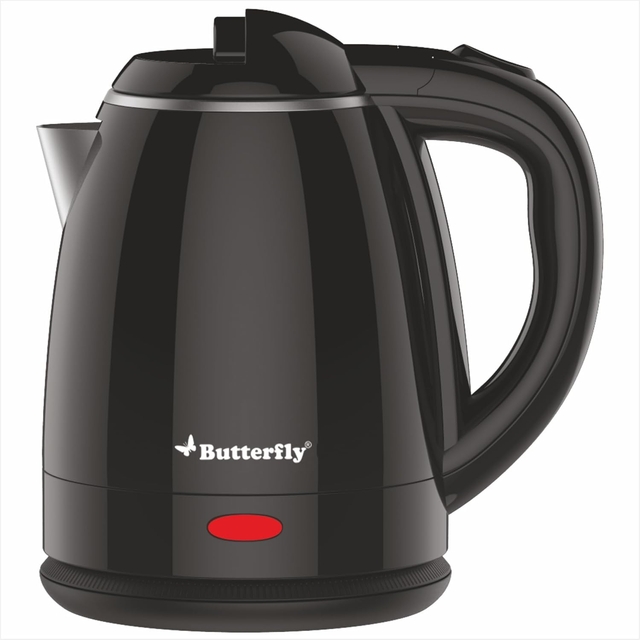 Butterfly Stainless Steel Magnum Cool Touch Electric Kettle 1.2 Litre | 1350 W | Double Layer Cool Touch Body | Auto Shut Off | For Hot Water, Tea, Coffee, Noodles, Soup | Dry Boil Protection | Black