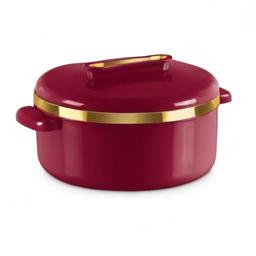 MILTON Curve 1500 Inner Stainless Steel Casserole, 1300 ml, Maroon | BPA Free | Food Grade | Easy to Carry | Easy to Store | Chapati | Roti | Curd Maker