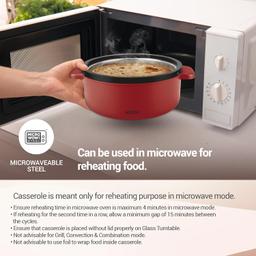 Milton Micronova Jr. Gift Set Inner Stainless Steel Casserole, Set of 3 (380 ml, 775 ml, 1345 ml), Red, BPA Free, Food Grade, Hot and Cold, Microwaverable Steel, Dishwasher Safe, Chapati, Roti