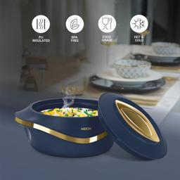 MILTON Pearl Inner Stainless Steel Jr. Casserole Set of 3 (455 ml, 860 ml, 1270 ml), Blue