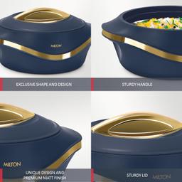 MILTON Pearl Inner Stainless Steel Jr. Casserole Set of 3 (455 ml, 860 ml, 1270 ml), Blue