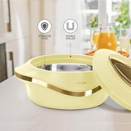 MILTON Pearl Inner Stainless Steel Jr. Casserole Set of 3 (455 ml, 860 ml, 1270 ml), Ivory