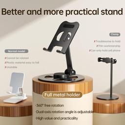 IVON Multifunctional Aluminum Mobile Stand and Tablet Stand with 360° Rotating Base & Ivon Wired in Earphone with Mic,IV - HF - 103 Free