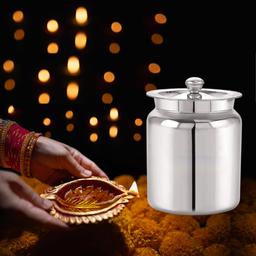 Stainless Steel Ghee Pot, Oil Pot, Ghee Storage Container, With Steel Lid, Capacity 450 ml