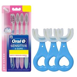 Oral B Soft Sensitive Whitening Toothbrush - 4 Pieces Get 3 Pieces Children U Shape Toothbrush Combo