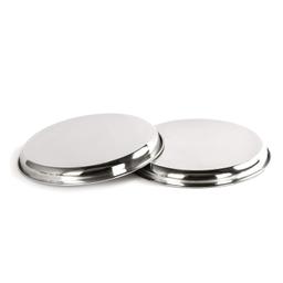 N duraa Stainless Steel Heavy Gauge Deep Dinner Plates with Mirror Finish (2 pcs)
