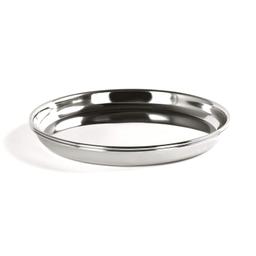 N duraa Stainless Steel Heavy Gauge Deep Dinner Plates with Mirror Finish (2 pcs)