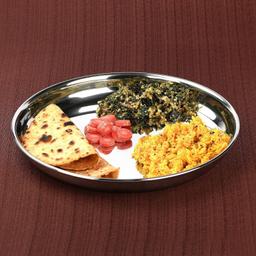 Heavy gauge Stainless Steel Dinner Set 4-Pcs. (1 Plate,/2 Cups,Stainless Steel Water Storage/Chambu